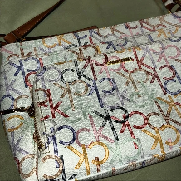 Calvin Klein White Multicolor Crossbody Bag - Picture 2 of 6